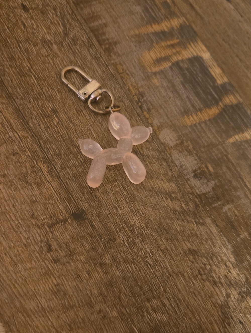 Pink Balloon Dog Keychain Charm